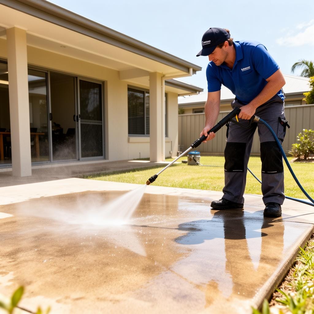 Pressure cleaning before and after